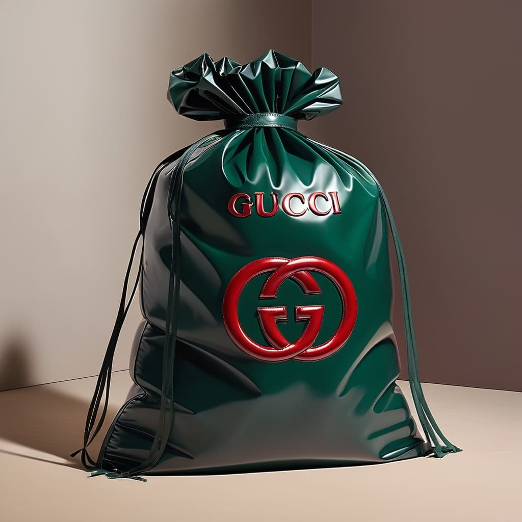 M Green Bag w/ Red Logo & Letters